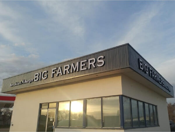 24in “BIG FARMERS” sign order for Canada client shop